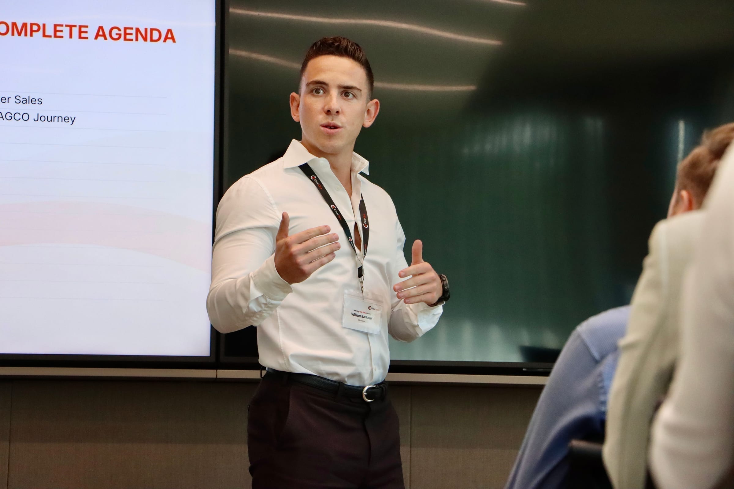 Engaged audience during a ClearOps forum keynote