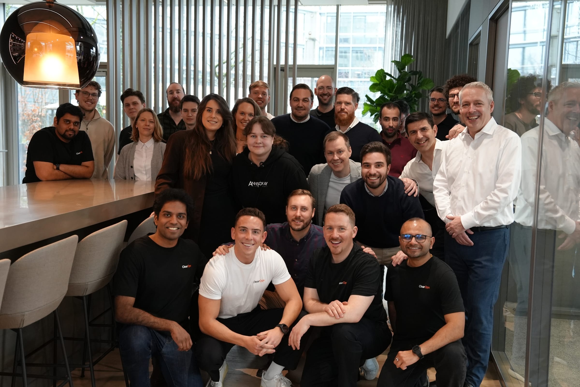 ClearOps team photo in social heart