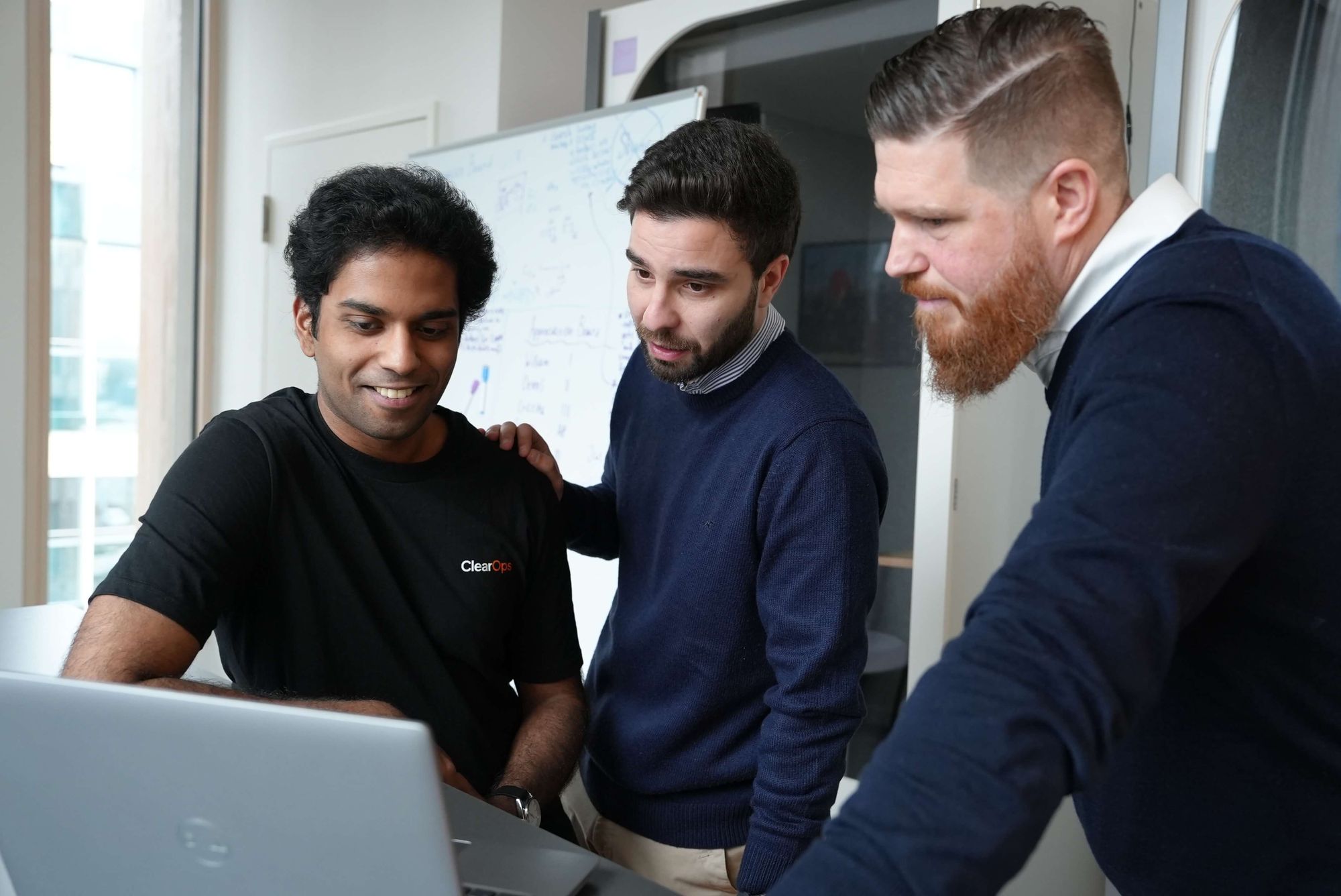 ClearOps team members Florian, Pedro, and Suriyaa
